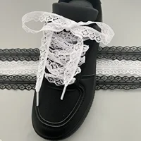 Offre spéciale lacets en dentelle pour femmes chaussures décontractées 2.9CM de largeur lacet plat pour baskets noir blanc lacets de chaussures accessoires 6