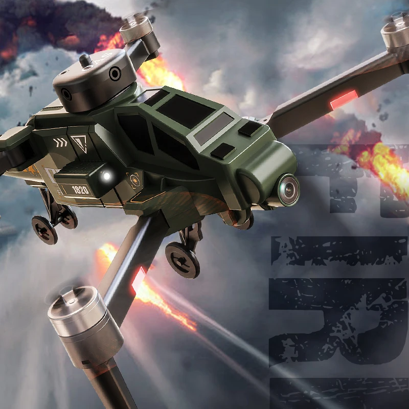 장애물 회피 브러시리스 스크린 RC 헬리콥터 HD 카메라 탑재 원격 조종 헬리콥터 육지/공중 모드 광학 흐름 소년 선물