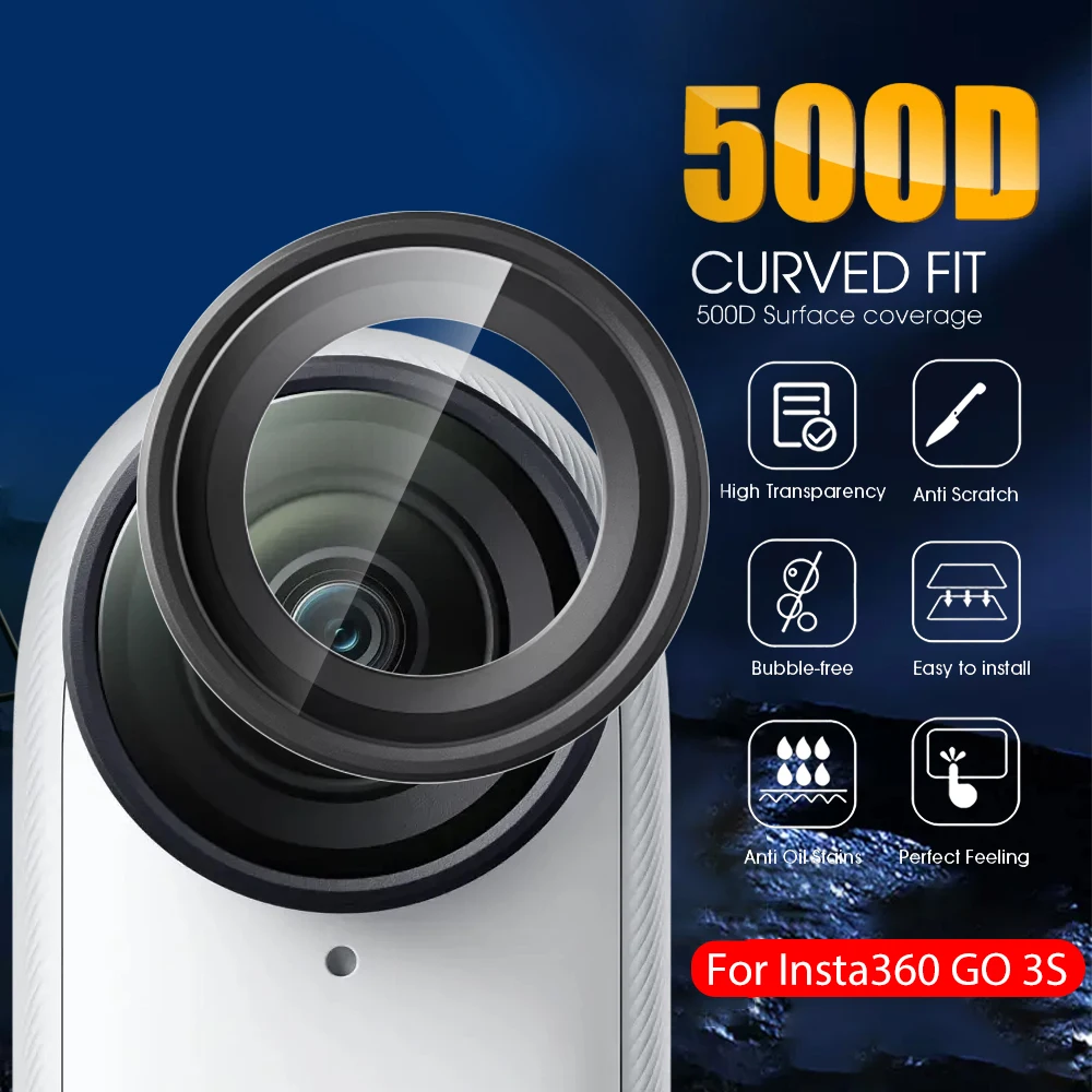 Description Picture 2 of itemUpgrade Camera Lens Protectors for Insta360 GO 3S Tempered Glass Camera Films Lens Guard Action Video Cameras Accessories