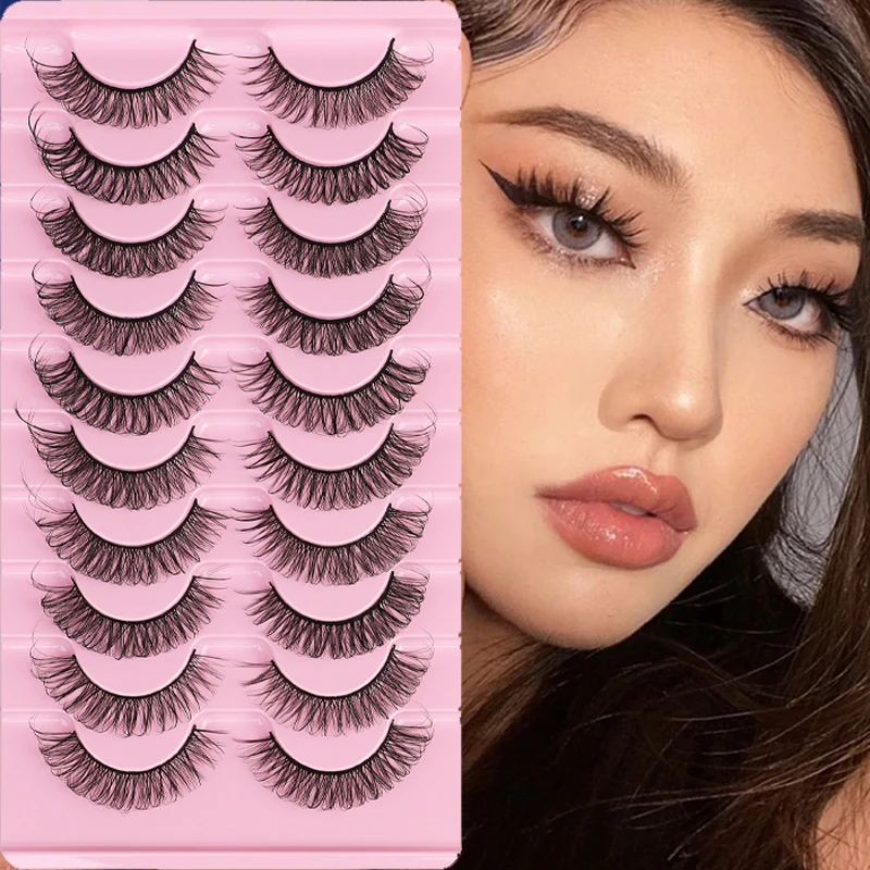 

10Pairs 3D Faux Mink Lashes Fluffy Wispy Volume Natural Long False Eyelashes Handmade Reusable Makeup Fake Eyelash Extension