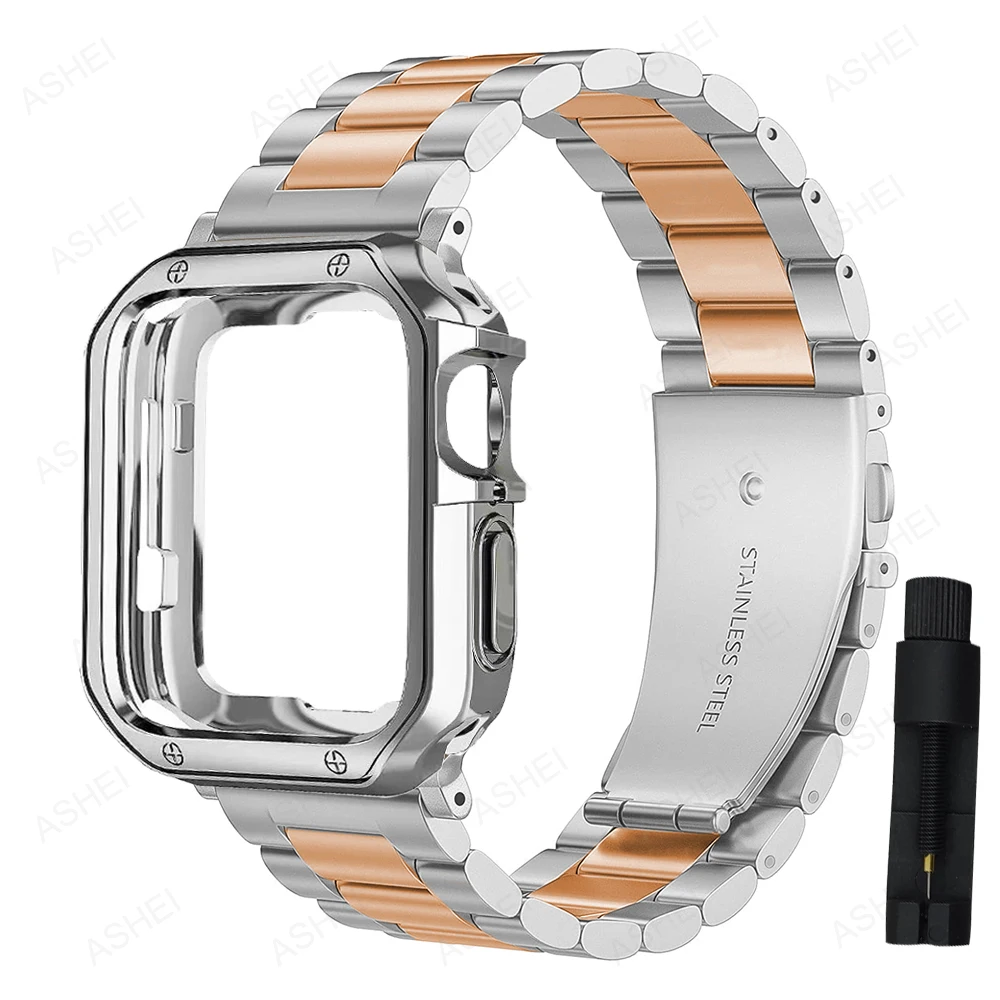 Premium Strap and Protective Case for Apple Watch - Durable TPU Cover with Stylish Bracelet Design