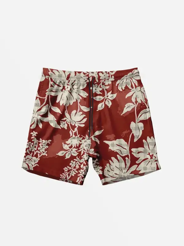 Men's Hawaiian Swim Trunks 3D Fashion Floral Print Beach Shorts Quick Dry Outdoor Leisure Sports Shorts Fashion Men's Shorts