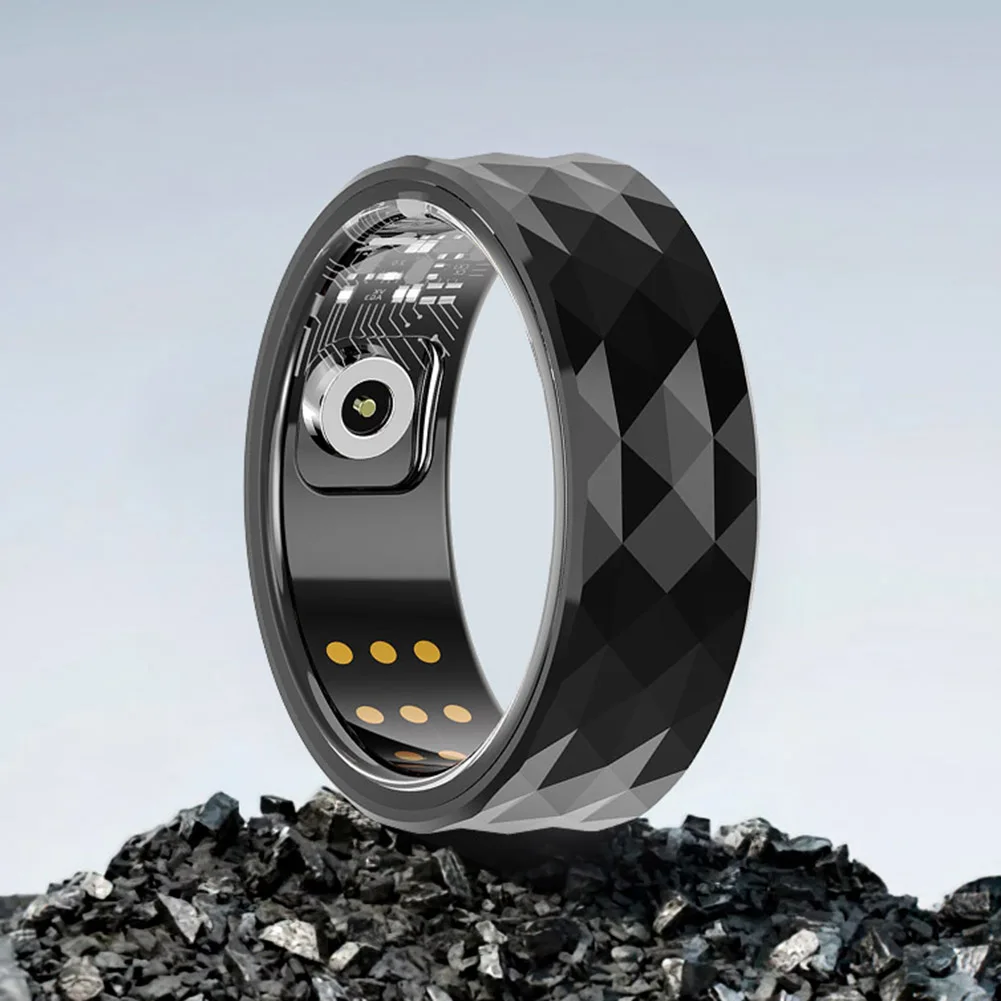 R12M Smart Ring IP68 Waterproof Health Monitor Blood Oxygen Heart Rate Sleep Monitor Step Distance Calorie Counter for Men Women