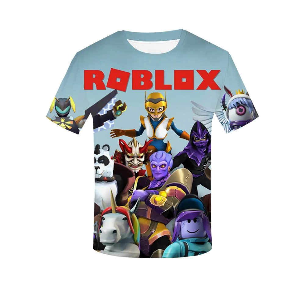 Robloxing-레인보우 프렌즈 게임 키즈 티셔츠 코스프레 의상, 어린이 만화 반팔 상의, 3D 프린팅 캐주얼 스트리트 의류