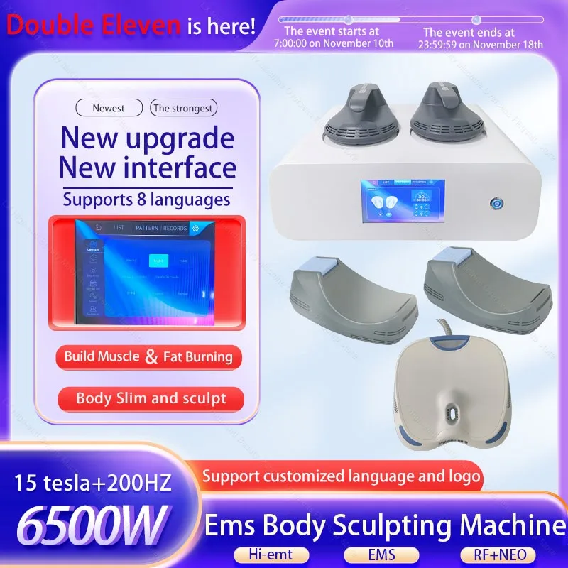 EMS Body Sculpting Machine Emsone NEO Hi-emt Nova 6500w 15 tesla RF 200hz Body Contouring Sculpting Machine