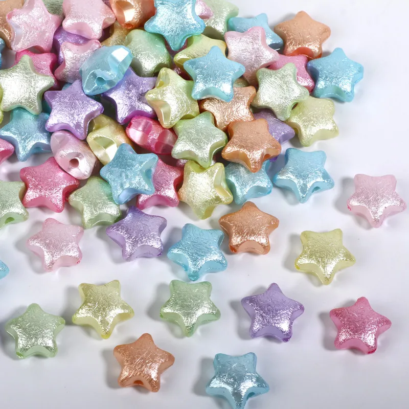 Pastel Colored Five-Pointed Star Acrylic Beads for DIY Jewelry and Crafts