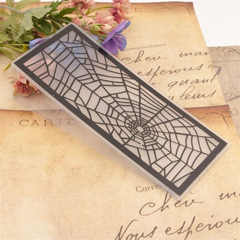 Plastic embossing folder embossing folder Q1JB Halloween spiderweb embossing templates embossing folder stencils DIY