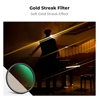 K&F Concept 67mm Gold Streak 2mm Filter 77mm 82mm Science Fiction Special Effect Filter NANO-X 49mm 52mm 55mm 58mm 62mm 72mm 2