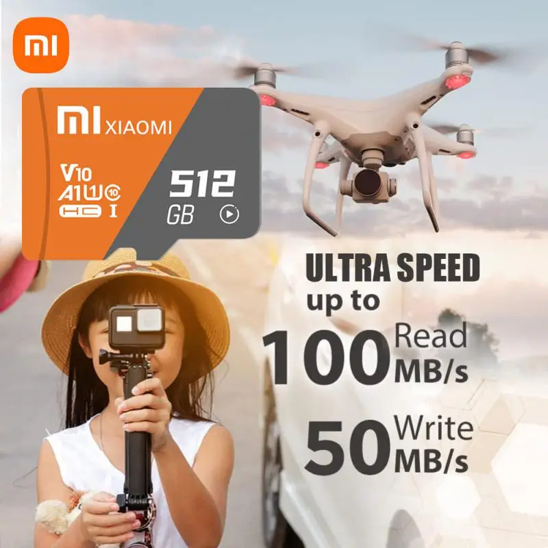 Xiaomi 128GB TF SD Memory Card 2TB Dash Cam Mobile Phone Micro TF SD Card U3 V30 A2 4K Reading Speed 170MB/s for Game Pc