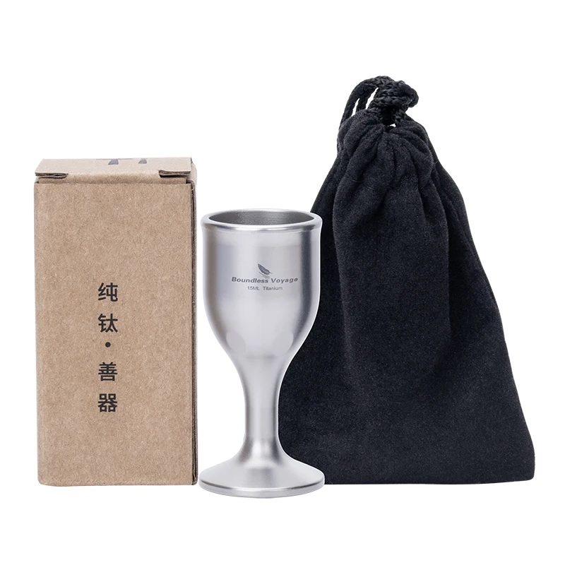 Boundless Voyage Titanium Cup Thickened Wine Drinking Cup Shooters Tequila Whiskey Vodka Drinkware Single Layer Wineglass 15ml 4