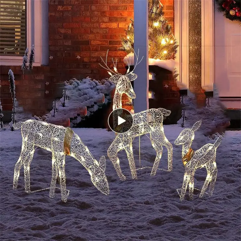 

Уличное украшение двора, Серебряный сад, Рождественский светящийся олень, искусство, лось, олень, украшение для сада, Рождественский олень ручной работы