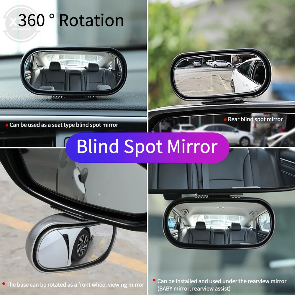 Universal Car Mirror blind spot mirror wide angle mirror 360&deg; Adjustable Wide Angle Side Rear for Parking Auxiliary