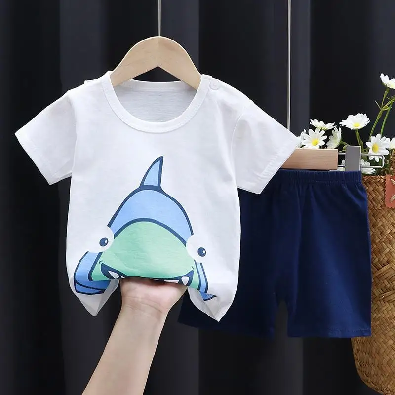 Baby Clothing Set expensive Brand Clothing Kids T-shirt Shorts Suit Casual Summer Children's Short Sleeve Sets Printed Cartoon Boys Girls Outfits 0-4 Age Baby Clothing Set luxury Baby Clothing Set