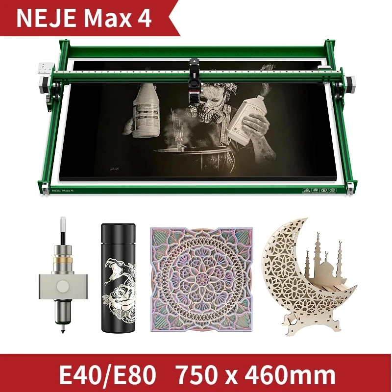 

NEJE Max 4 Engraving Cutting Machine 4-Axis Industrial Laser Engarver Cutter High-Efficiency Pulse Energy For Superb Image