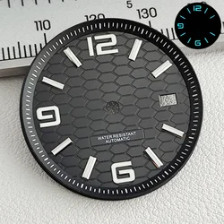 Elegant 39.5mm Silver Steel Watch Case with Sapphire Glass - NH35 (Black dial)
