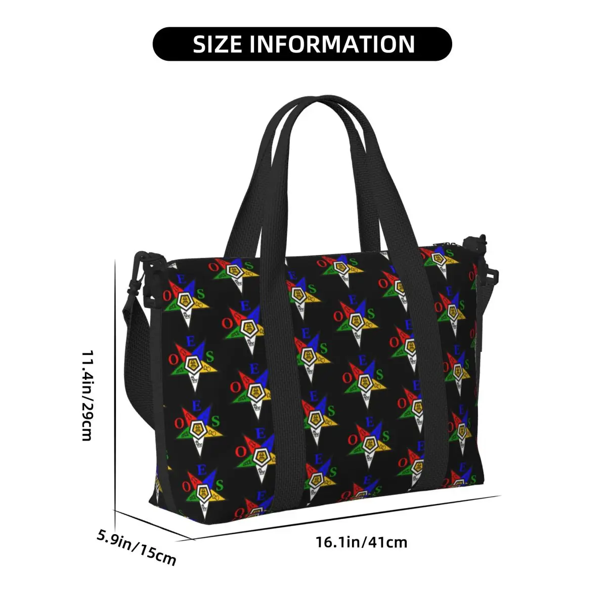 Order Of The Eastern Star Tote Bag Women Large Capacity Freemasonry Gym Beach Shoulder Travel Bag