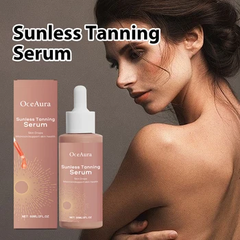 Gocce autobabbronzanti senza sole Acceleratore abbronzante Falso abbronzatura Bronzer naturale a lunga durata Idratante Siero autobloccante per il viso del corpo 1