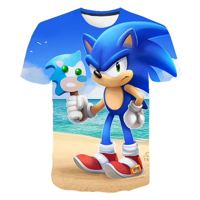 thumbnail image 1 of Nueva camiseta de dibujos animados de Sonic de Japón, camiseta para niños, camiseta de verano de Dragon Ball Sonic, linda camiseta de dibujos animados para niños, camiseta de manga corta, 1 of 5