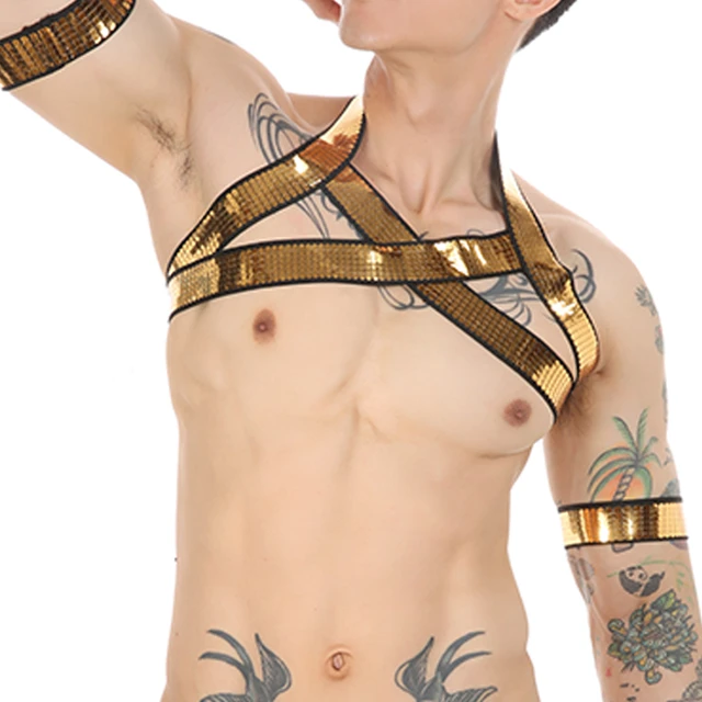 Mens Chest Harness Straps Muscle Elastic Belt Arnes Hombre Bondage Lingerie  With Metal O-rings Band Fancy Club Party Costume - Exotic Tanks - AliExpress