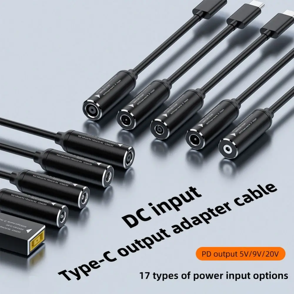 PD 65W Type-C To DC Jack Charging Cable DC Input PD Output To Type-C Charging Cable Automatic Recognition 5/9/20V