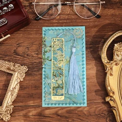 Elegant Retro Floral Metal Bookmark with Tassel - Perfect Gift (Apricot Flower)