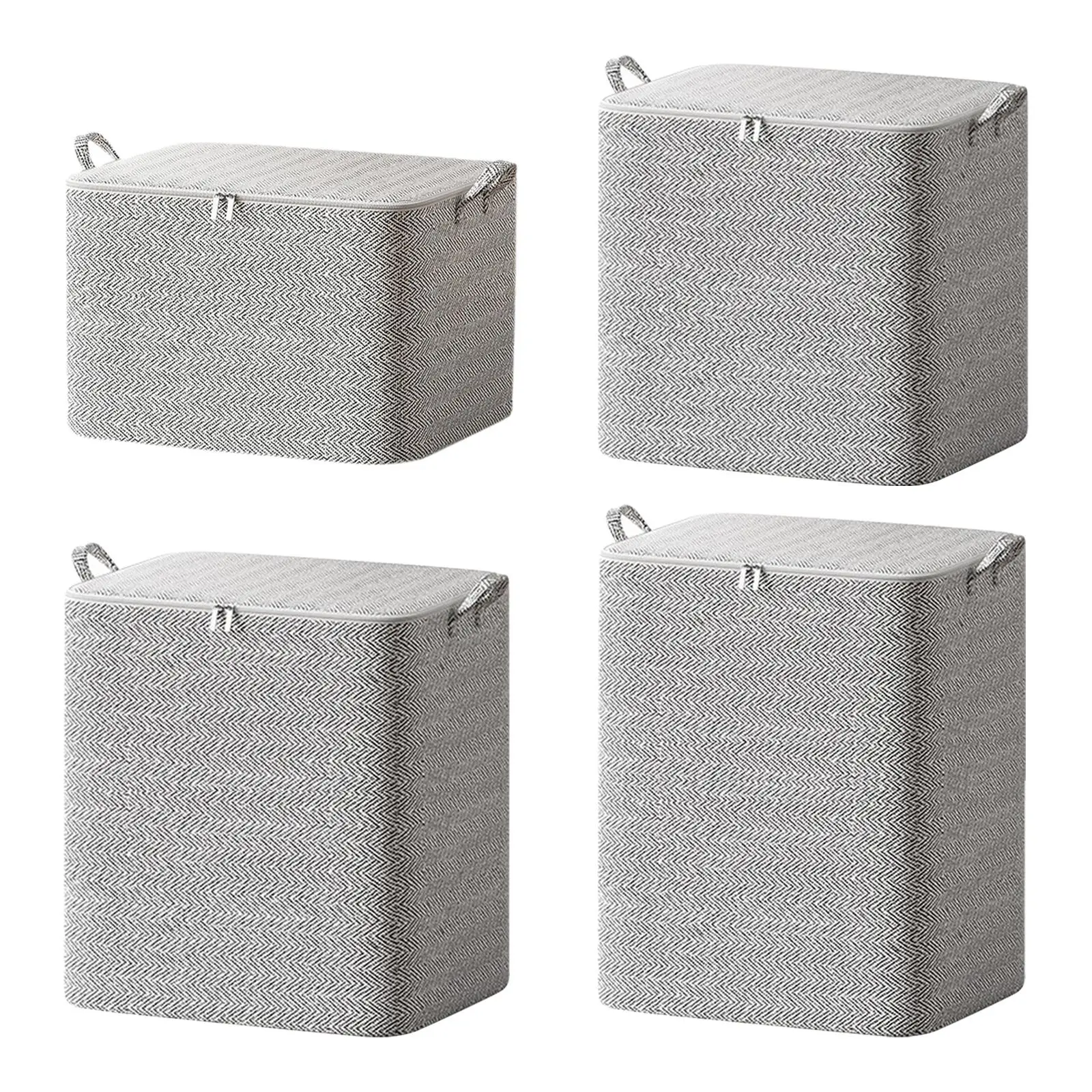 

Foldable Blanket Storage Bag Non Woven Handbag Suitcase with Zipper Travel Storage Bin for Pillows Sweaters Toys Shoes Clothing