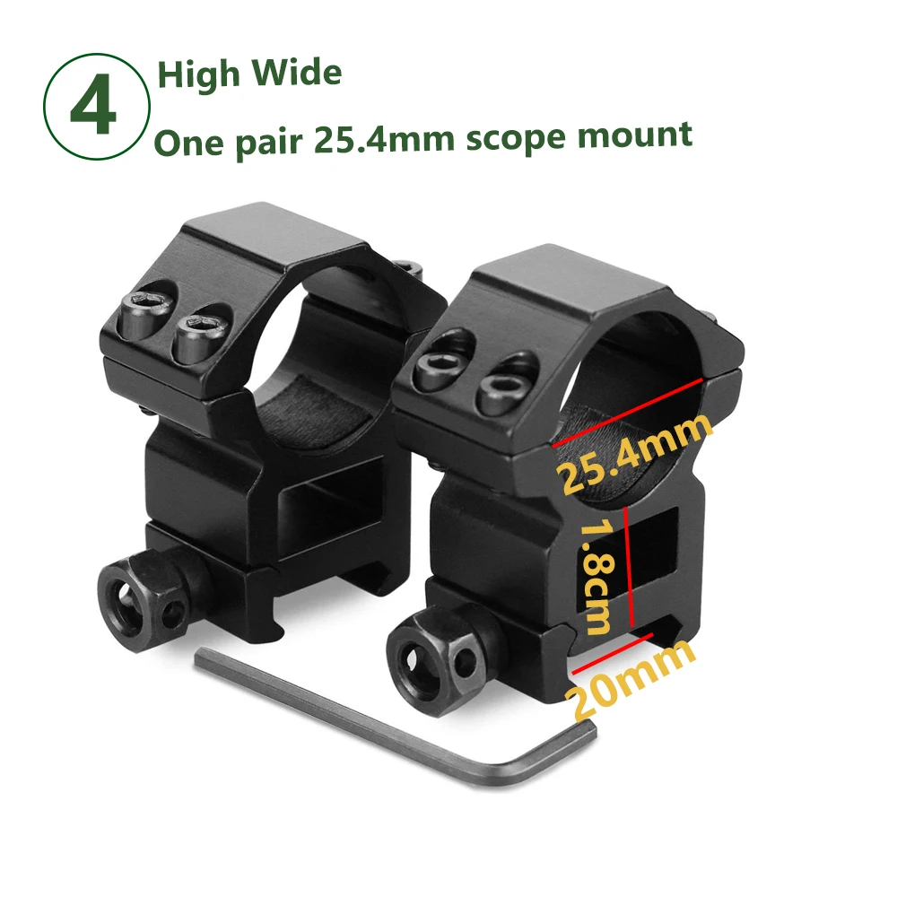 25.4mm/30mm Riflescope Mount Ring 11mm / 20mm Picatinny Rail High Profile for Rifle Scope Hunting Mount