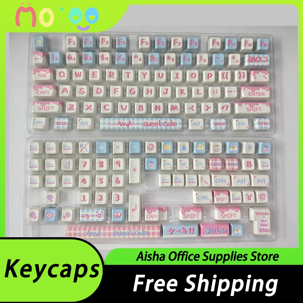 

MoCoo 111 Cute Mechanical Keyboard Keycaps PBT Therimal Sublimation Keycap Set MDA Height Creative Kawaii Pc Gamer Accessories