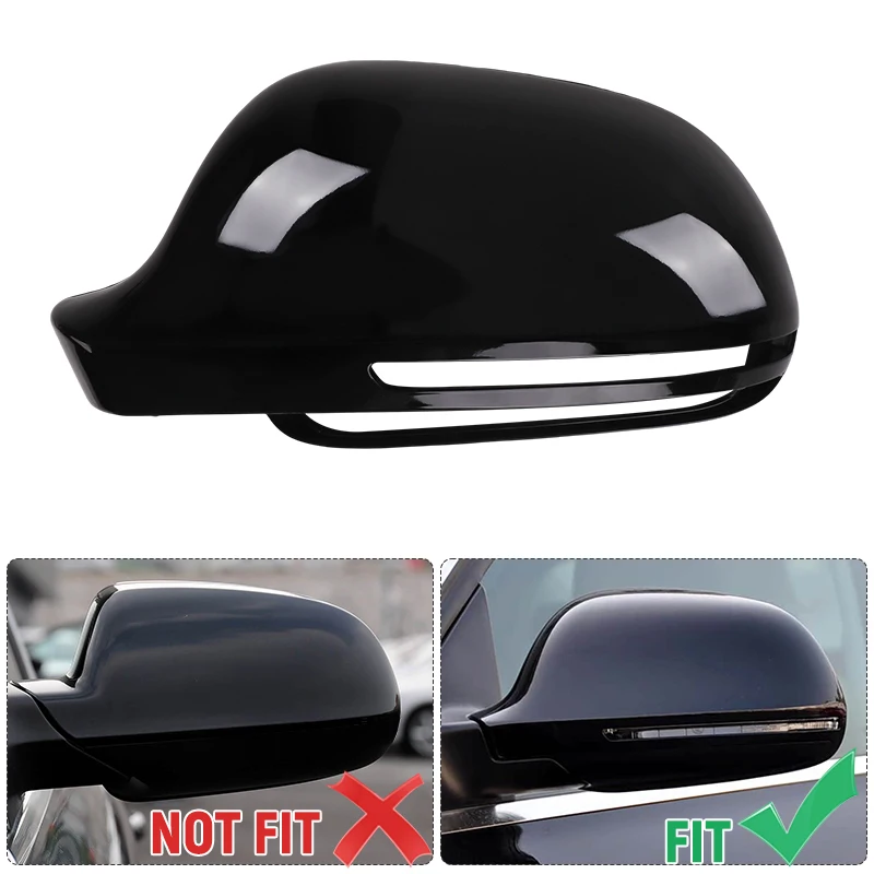 Glossy Black Side Wing Rearview Mirror Cover Cap