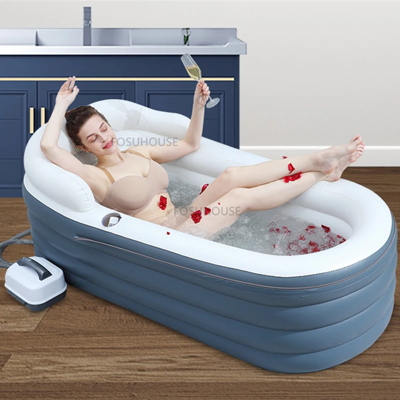 Description Picture 6 of itemModern Whirlpool Inflatable Bathtub Bathroom Bathtubs Household Massage Constant Temperature Whirlpool Adult Folding Bathtub