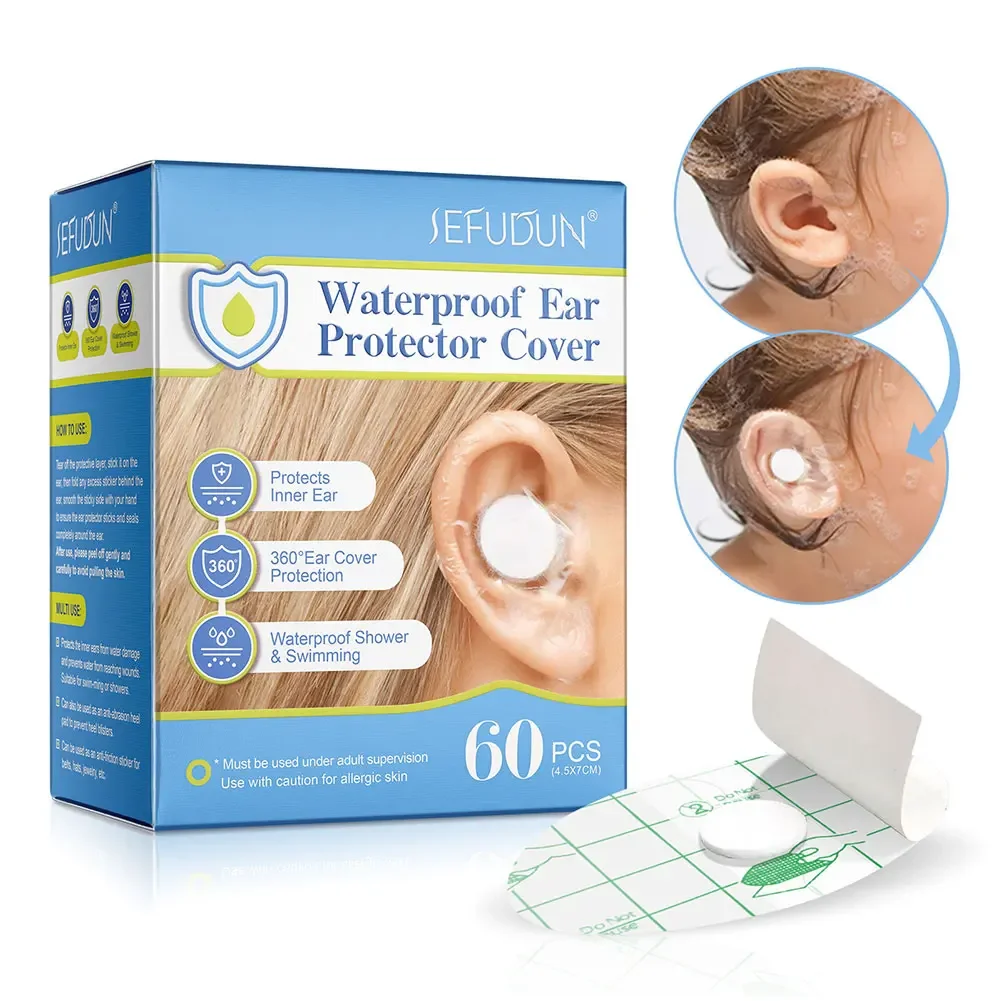 60pcs Plastic Waterproof Ear Protector For Kids Adults Swimming Cover Caps Disposable Ear Stickers Swimming Cover Ear Paste 2
