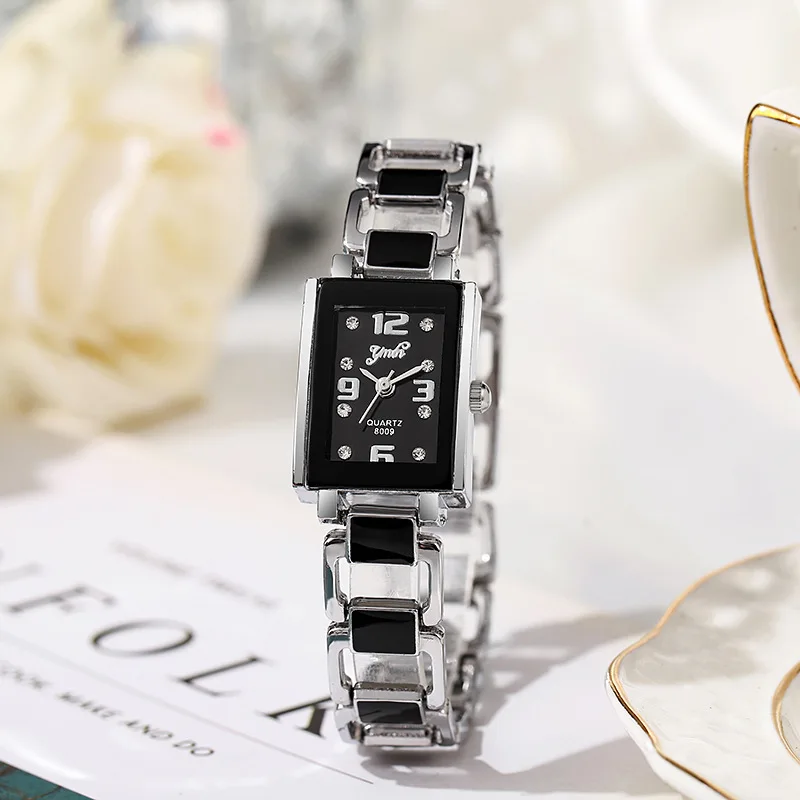 Elegant Women's Quartz Watch - Stylish Square Dial, Alloy Band, Black Strap, Non-Rechargeable Button Battery, Perfect for Casual - 5