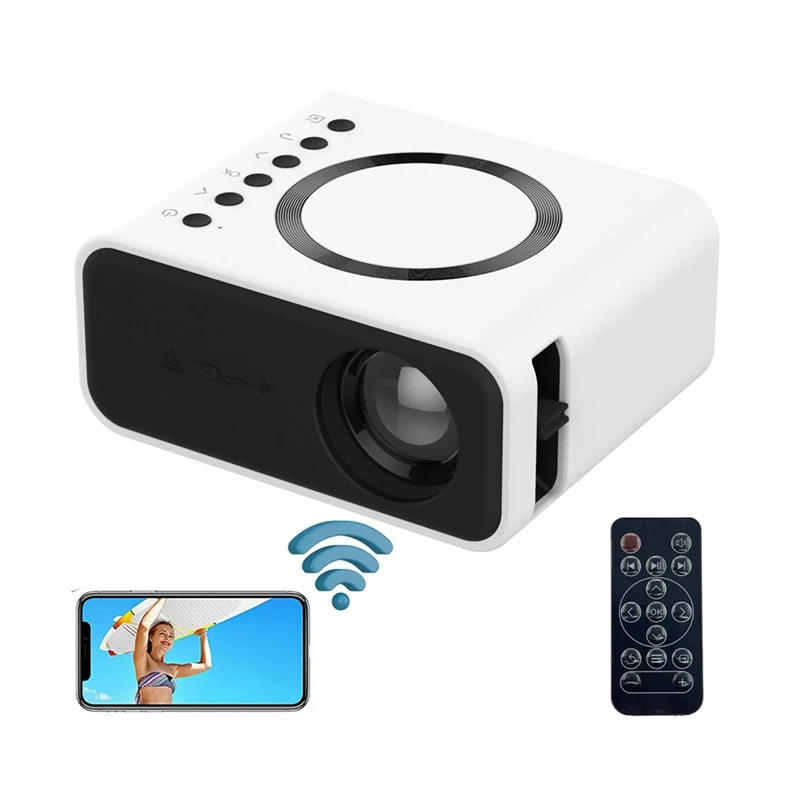 

Mobile Video Mini Projector Wired Wireless Same Screen Projector For Iphone Android EU Plug