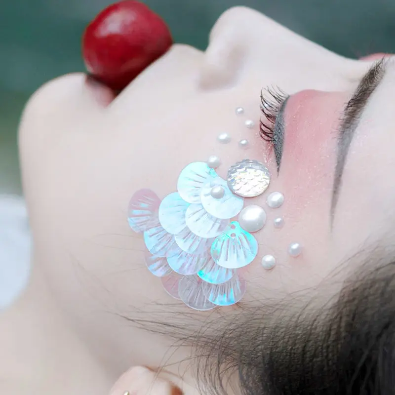 Cosplay Makeup Stuff Glitter Powder Eye Makeup Sequin Face Decoration Mermaid Flake Crystal DIY Paillette Glitter Shiny Masquerade