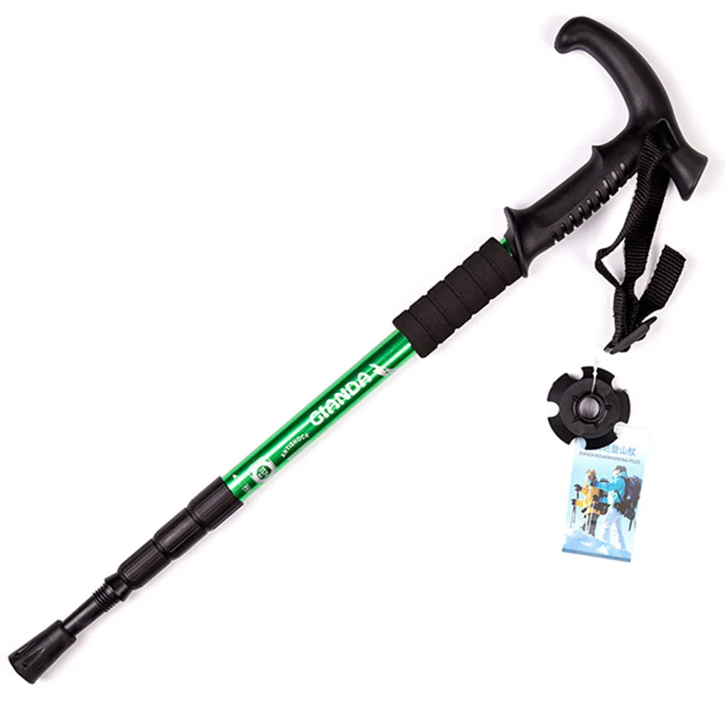 

T Shank Shock Absorber Aluminium Alloy 4 Section Walking Sticks Telescoping Cane