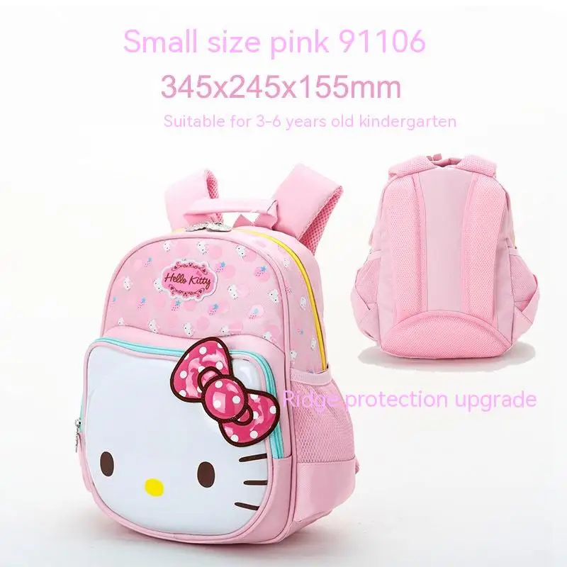 thumbnail image 1 of Mochilas escolares que protegen la columna vertebral y reducen la carga para estudiantes de primaria de Hello Kitty Mochila escolar para niñas de jardín de infantes Bolso de hombro rosa, 1 of 5