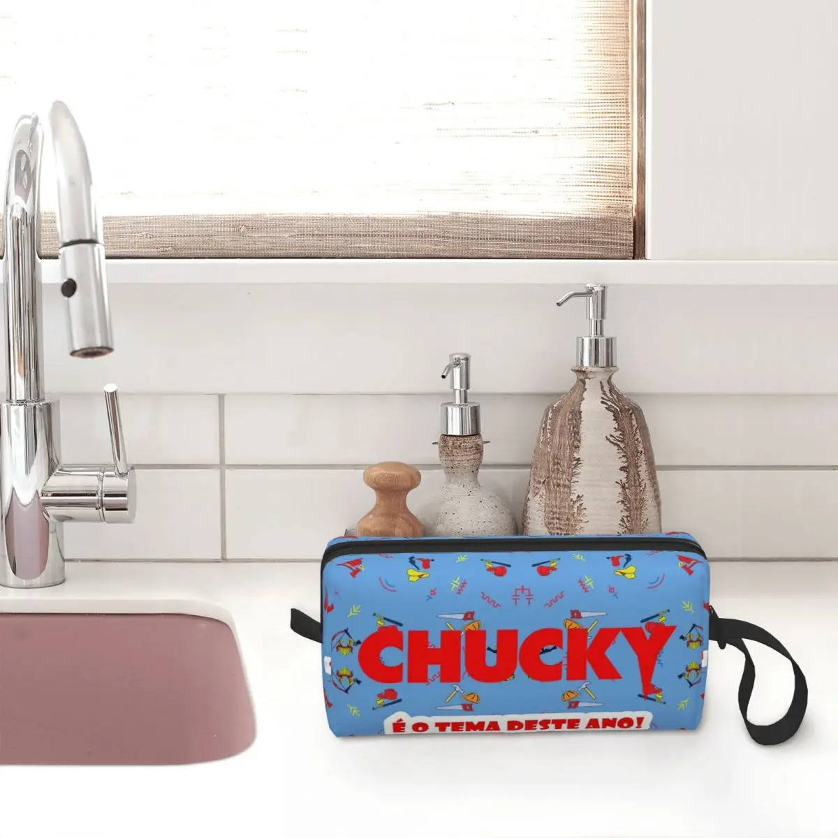 Child's Play Good Guys Chucky Makeup Bags Women Cosmetic Bag Trendy Travel Pouch for Purse Storage 2