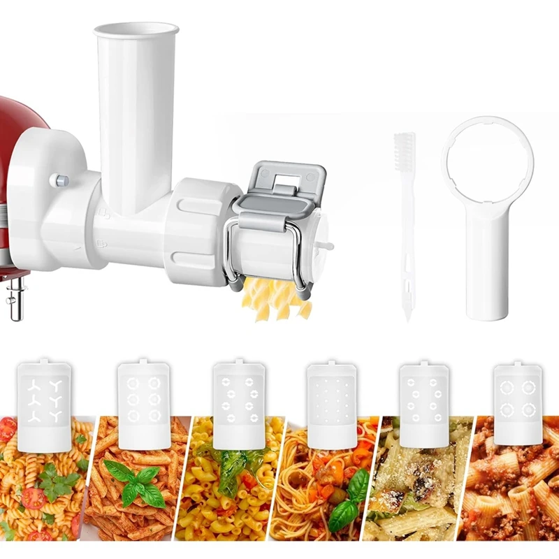 6 In 1 Pasta Attachment For Kitchenaid Stand Mixers Pasta Pres Maker Attachment Set With 6 Different Shapes