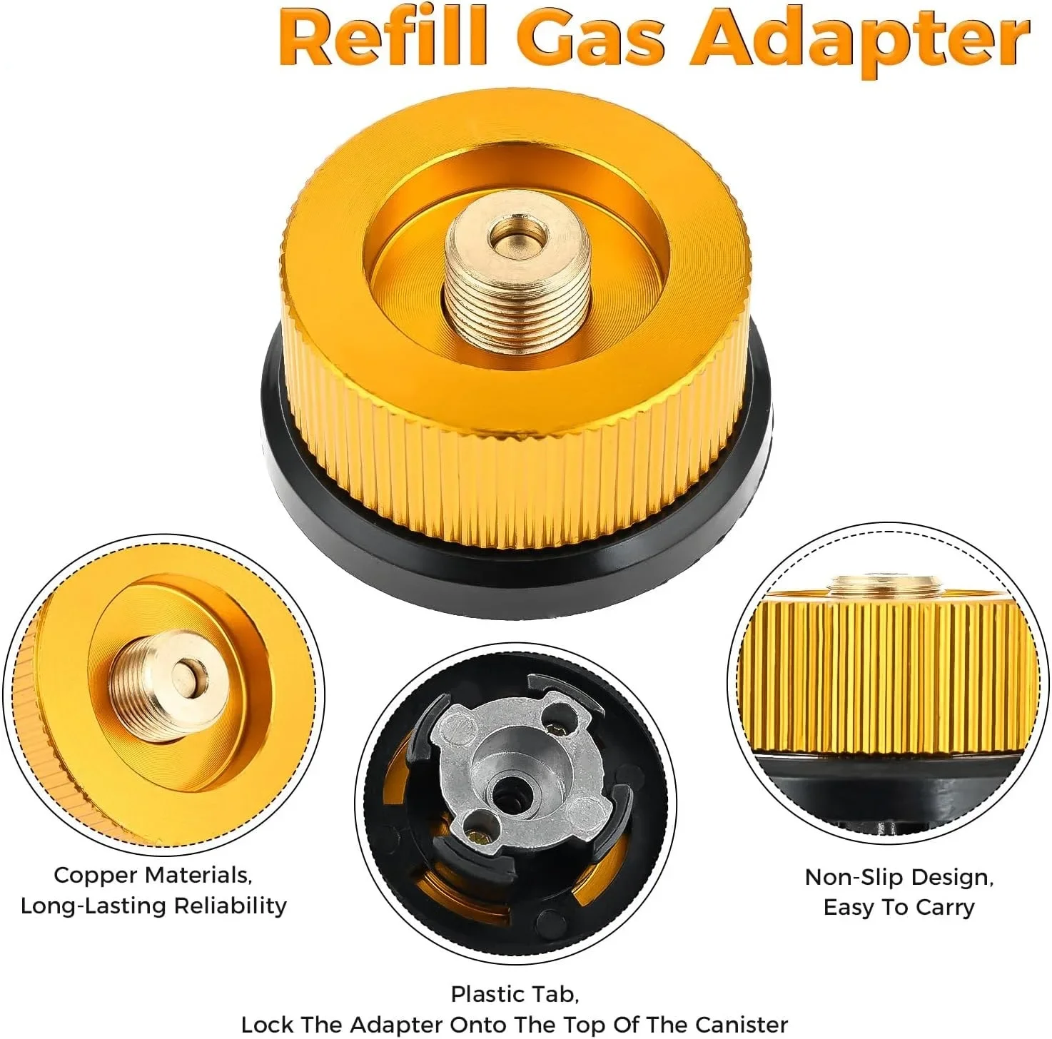 3pcs/kit Camping Stove Adapter Butane Canister Refill Mapp/OD/CB can Shifter Propane Adapter Isobutane Fuel Exhaust Air Pressure