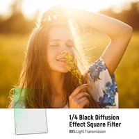 Neewer 1/4 Black Diffusion Mist Dreamy Effect 4"x5.65 Cinema Square Filter with HD Optical Glass For Matte Box Photo Videography 2