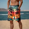 Summer New Harajuku 3D Cocoanut Trees Printing Beach Shorts Palm Tree Graphic Board Shorts For Men Hawaiian Cool Swimming Trunks 3