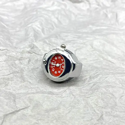 Kiss Jewelry Simple Silver Color Creative Quartz Watch Dial Finger Rings Couple Women Men Elastic Strap Metal Clock Ring Jewelry - Image 8