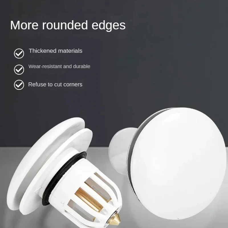 White Ceramic Basin Bouncing Water Dispenser with Anti Odor Bouncing Core, Washbasin, Press Type, Universal