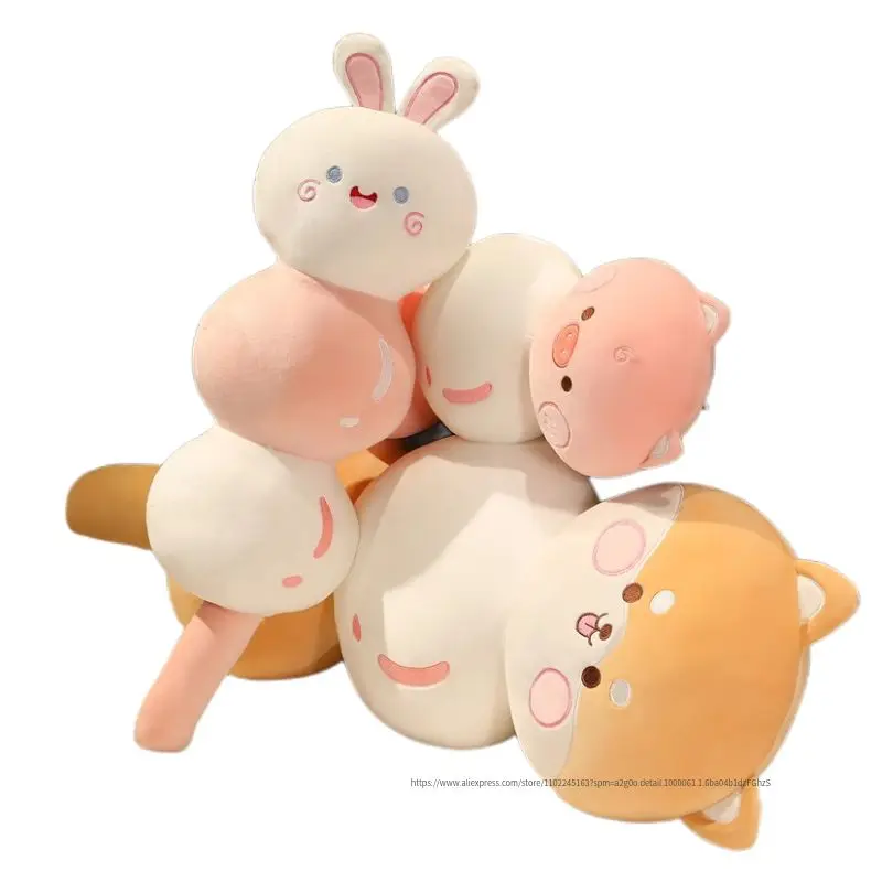 Cute Cartoon Rabbit/pig/duck/dog Candied Haws Plush Pillow Soft Stuffed Animal Doll Nap Cushion Home Decor Kids Birthday Gifts