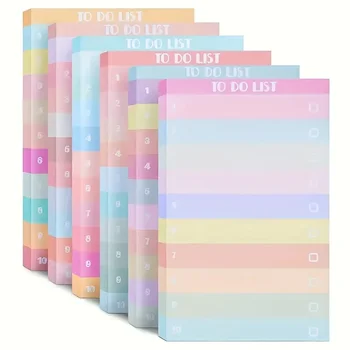 50 fogli per appunti adesivi con elenco delle cose da fare, foglietti adesivi foderati multicolori Blocco note autoadesivo con note adesive Lista delle cose da fare per appunti da ufficio