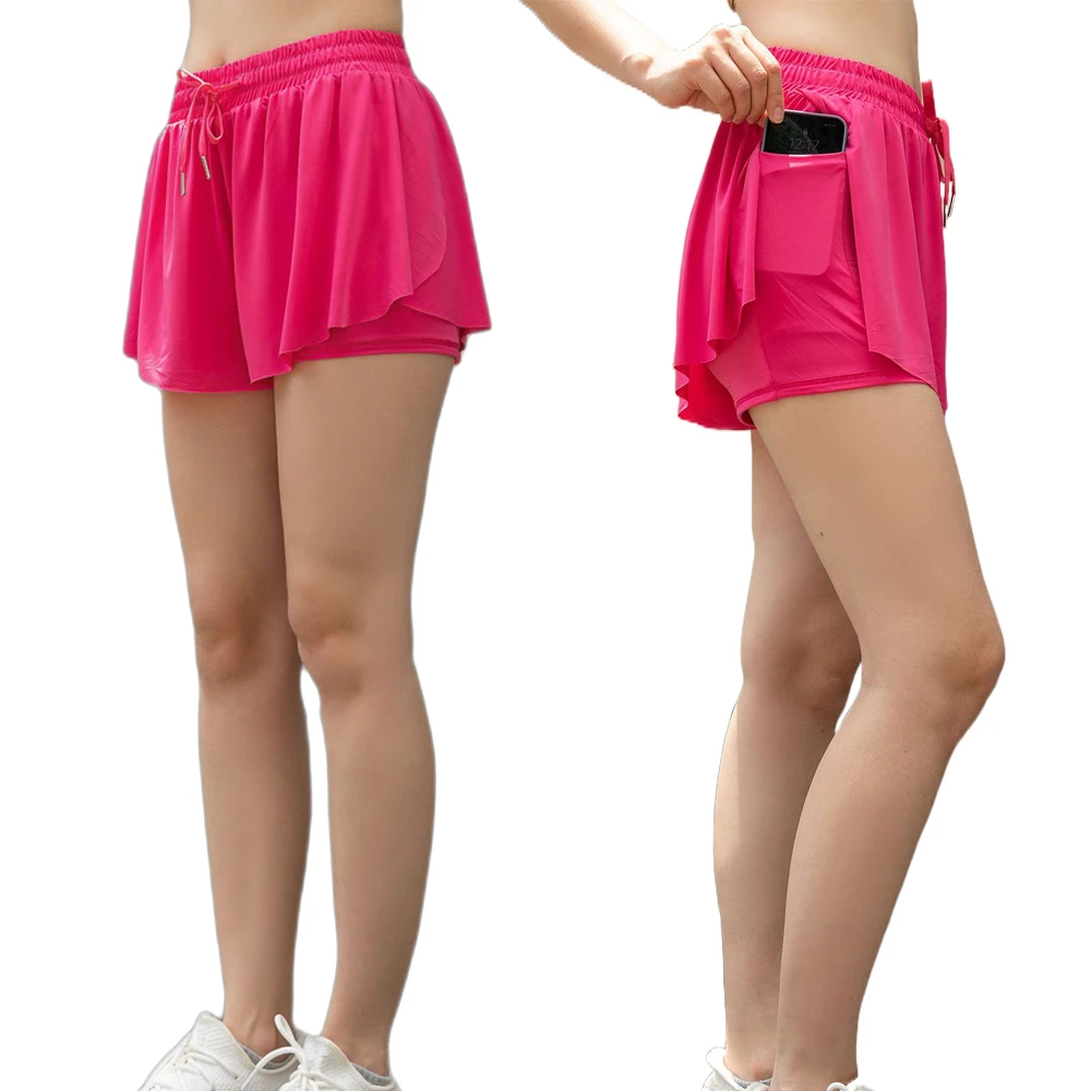 Girl Women Tennis Skirt With Short 2 in 1 Outdoor Sports Golf Wear Summer Activewear Athletic Yoga Shorts Gym Workout Pocket