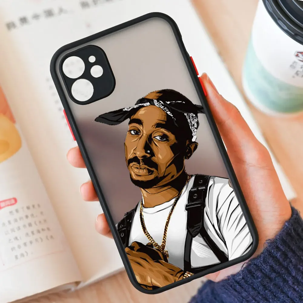 thumbnail image 1 of Rapper 2Pac Tupac Shakur Phone Case for IPhone 15 14 13 12 11 Pro Max Mini X XS Max XR 8 7 Plus SE2 Shockproof Hard Cover Fundas, 1 of 5