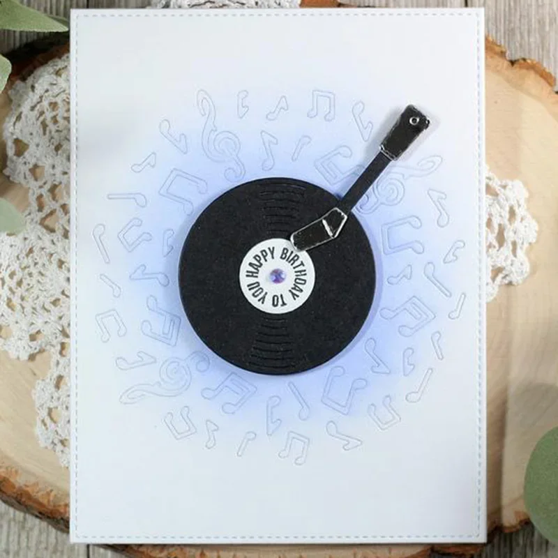 MonkeyStamp Phonograph CD Metal Cutting Dies and Stamps for DIY Scrapbooking photo album Decorative Embossing DIY Paper Cards