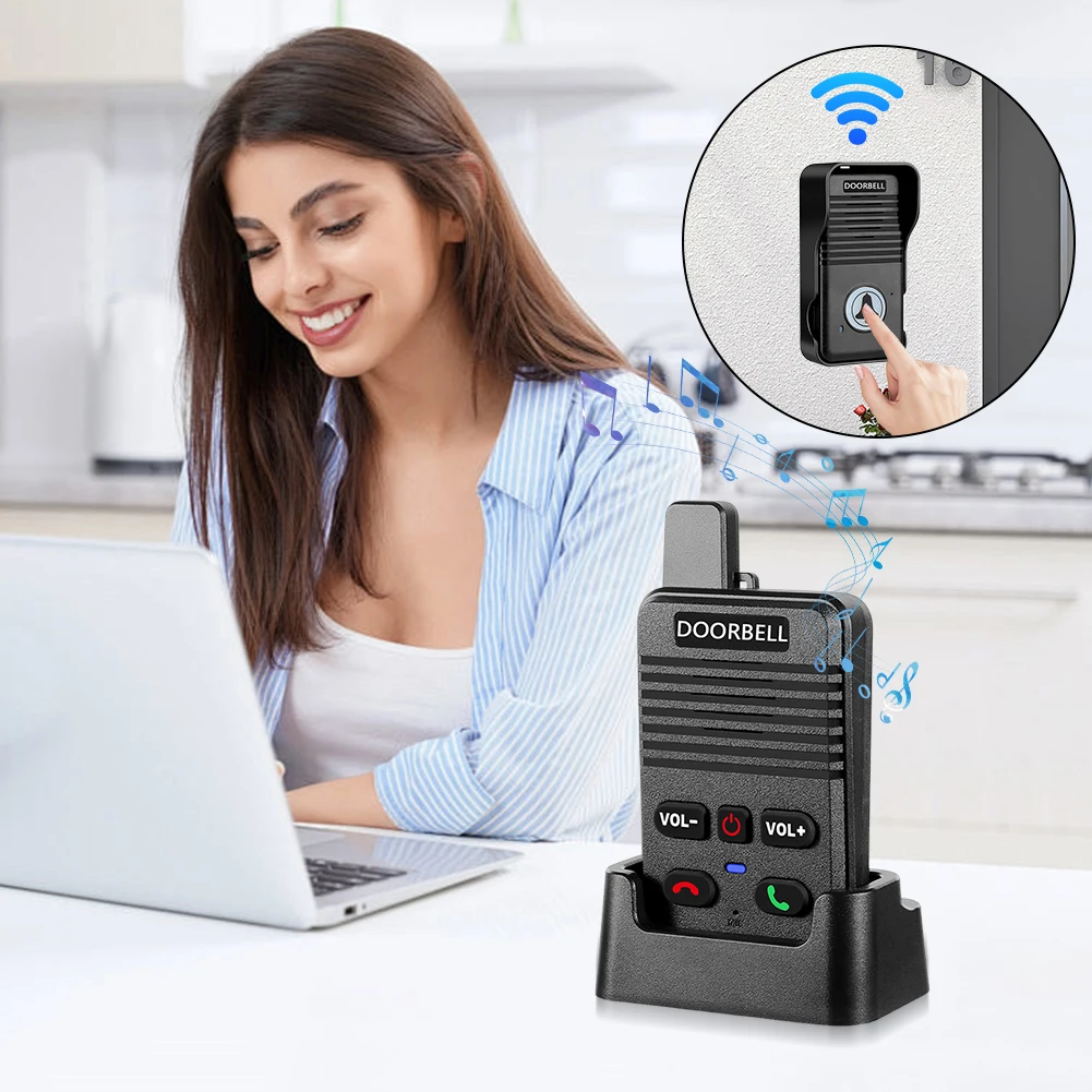 Wireless Voice Duplex Intercom Doorbell 500M House Home Audio with Rechargeable Battery Duplex Door Bell for Factory Office