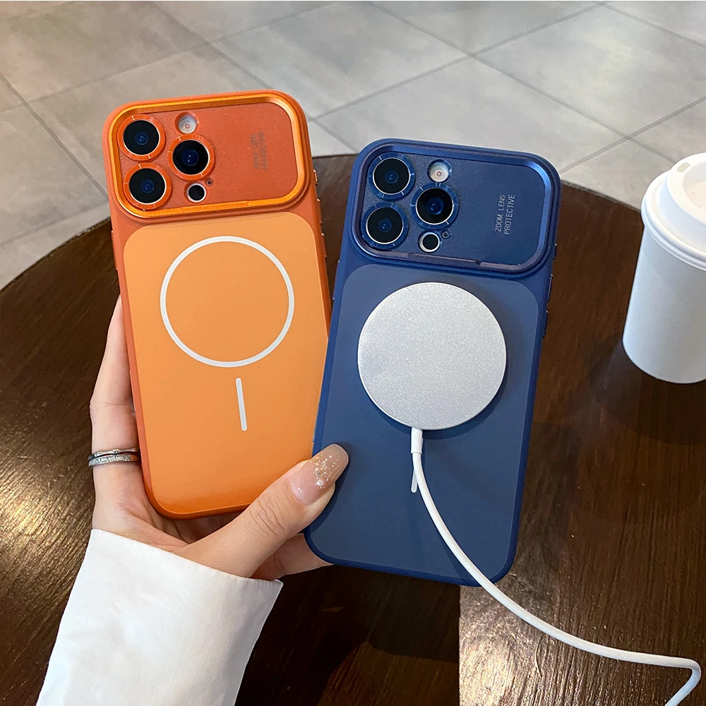 Luxury Silicone Magnetic Phone Case with AI Camera Button Cover
